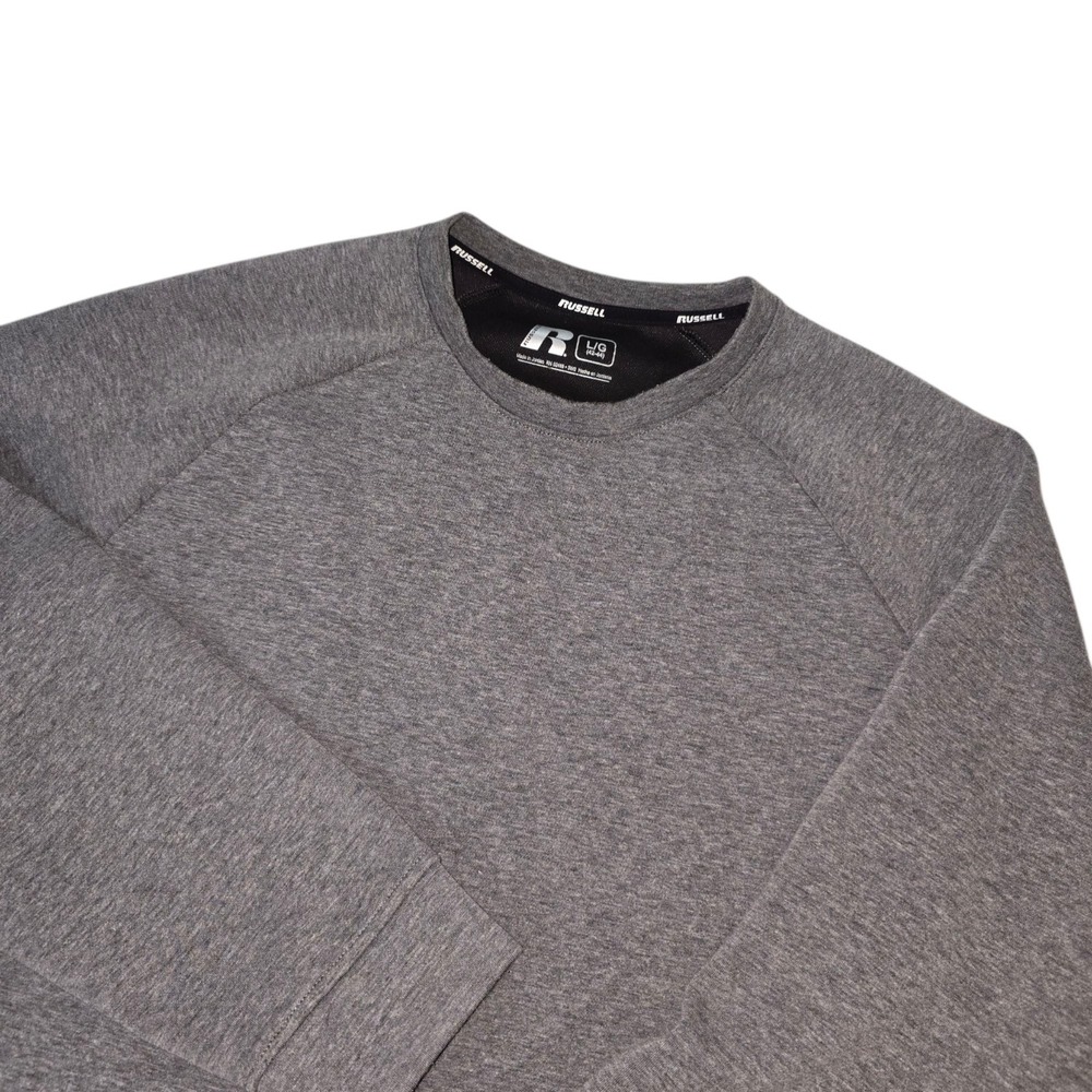 Russell‎ Size Large Grey Active Fusion Knit Pullover Polyester/Cotton Sweatshirt